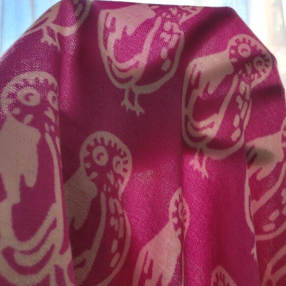 100% Merino Wool Virginia Johnson Owl Motif Scarf/Throw - Picture 4 of 7